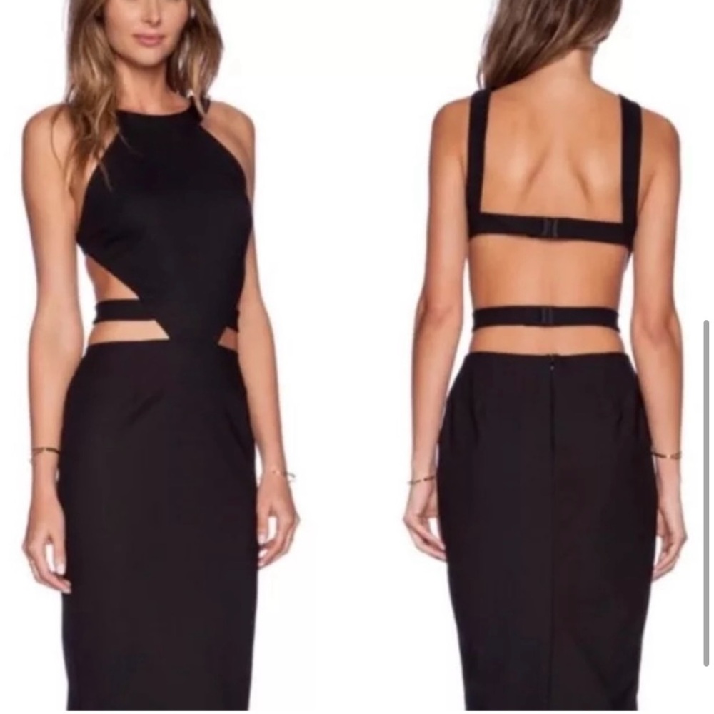 Asilio black cut-out dress, sz small.